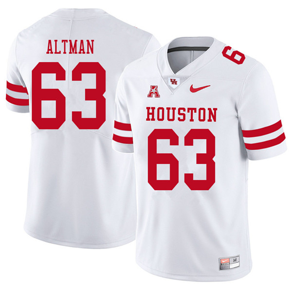 2018 Men #63 Colson Altman Houston Cougars College Football Jerseys Sale-White